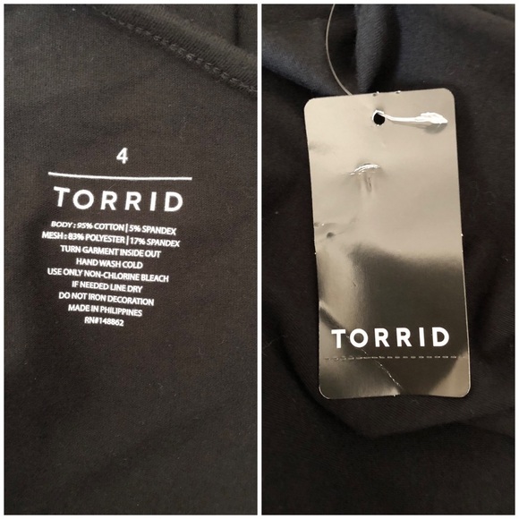 NWT TORRID One Shoulder Top Foxy and Mesh Black Size 4X - Picture 7 of 7